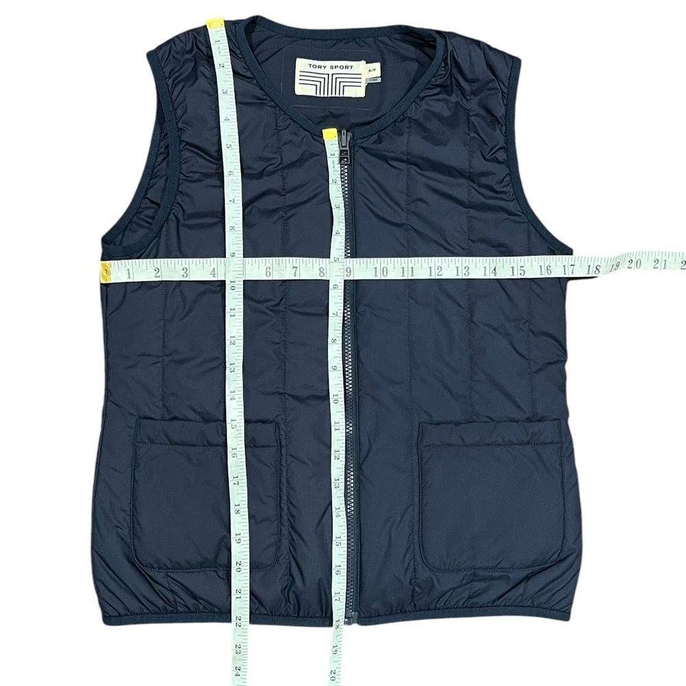 TORY BURCH SPORT 2 IN 1 JACKET & VEST Womens Hooded Convertible Navy Blue S - Picture 9 of 14